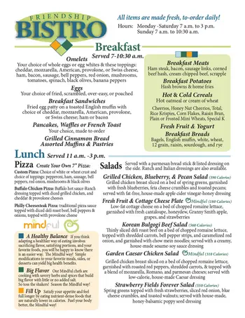 Dining menu of Foxdale Village, Assisted Living, Nursing Home, Independent Living, CCRC, State College, PA 5