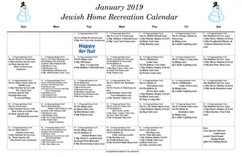 Activity Calendar of The Jewish Home Harrisburg, Assisted Living, Nursing Home, Independent Living, CCRC, Harrisburg, PA 4