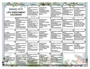 Activity Calendar of Laurel View Village, Assisted Living, Nursing Home, Independent Living, CCRC, Davidsville, PA 4
