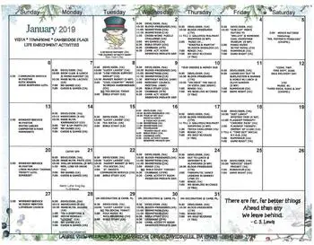 Activity Calendar of Laurel View Village, Assisted Living, Nursing Home, Independent Living, CCRC, Davidsville, PA 5