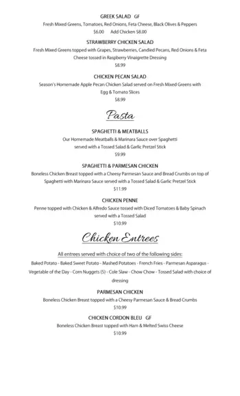 Dining menu of Londonderry Village, Assisted Living, Nursing Home, Independent Living, CCRC, Palmyra, PA 2