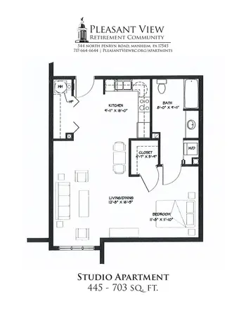 Floorplan of Pleasant View Retirement Community, Assisted Living, Nursing Home, Independent Living, CCRC, Manheim, PA 7
