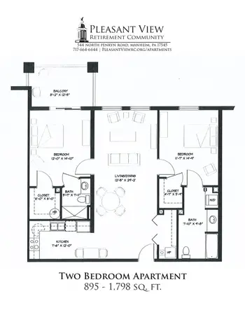 Floorplan of Pleasant View Retirement Community, Assisted Living, Nursing Home, Independent Living, CCRC, Manheim, PA 9
