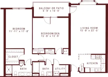 Floorplan of Riddle Village, Assisted Living, Nursing Home, Independent Living, CCRC, Media, PA 17