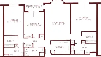Floorplan of Riddle Village, Assisted Living, Nursing Home, Independent Living, CCRC, Media, PA 18
