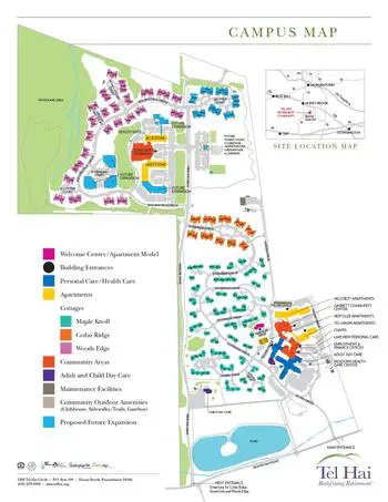 Campus Map of Tel Hai, Assisted Living, Nursing Home, Independent Living, CCRC, Honey Brook, PA 1
