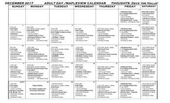 Activity Calendar of Tel Hai, Assisted Living, Nursing Home, Independent Living, CCRC, Honey Brook, PA 1