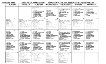 Activity Calendar of Tel Hai, Assisted Living, Nursing Home, Independent Living, CCRC, Honey Brook, PA 2