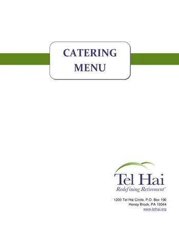Dining menu of Tel Hai, Assisted Living, Nursing Home, Independent Living, CCRC, Honey Brook, PA 1