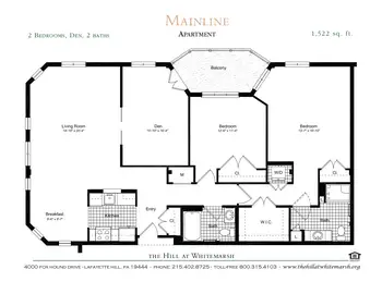 Floorplan of The Hill at Whitemarsh, Assisted Living, Nursing Home, Independent Living, CCRC, Lafayette Hill, PA 19