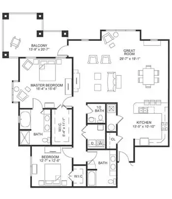 Floorplan of The Hill at Whitemarsh, Assisted Living, Nursing Home, Independent Living, CCRC, Lafayette Hill, PA 14