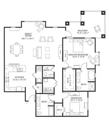 Floorplan of The Hill at Whitemarsh, Assisted Living, Nursing Home, Independent Living, CCRC, Lafayette Hill, PA 15