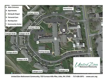 Campus Map of Zerbe Retirement Community, Assisted Living, Nursing Home, Independent Living, CCRC, Narvon, PA 1