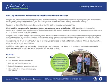 Floorplan of Zerbe Retirement Community, Assisted Living, Nursing Home, Independent Living, CCRC, Narvon, PA 2