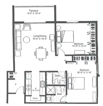 Floorplan of Clemson Downs, Assisted Living, Nursing Home, Independent Living, CCRC, Clemson, SC 4
