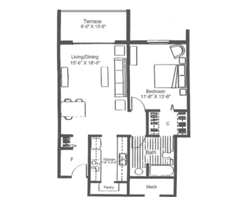 Floorplan of Clemson Downs, Assisted Living, Nursing Home, Independent Living, CCRC, Clemson, SC 6