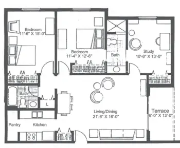 Floorplan of Clemson Downs, Assisted Living, Nursing Home, Independent Living, CCRC, Clemson, SC 11