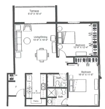 Floorplan of Clemson Downs, Assisted Living, Nursing Home, Independent Living, CCRC, Clemson, SC 12