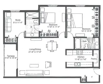 Floorplan of Clemson Downs, Assisted Living, Nursing Home, Independent Living, CCRC, Clemson, SC 14