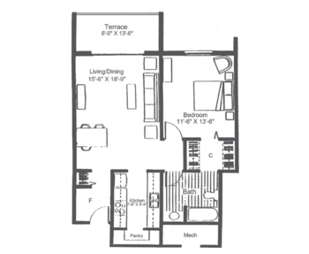 Floorplan of Clemson Downs, Assisted Living, Nursing Home, Independent Living, CCRC, Clemson, SC 15