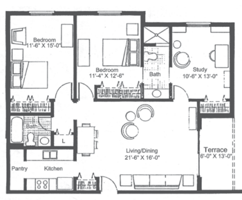 Floorplan of Clemson Downs, Assisted Living, Nursing Home, Independent Living, CCRC, Clemson, SC 20
