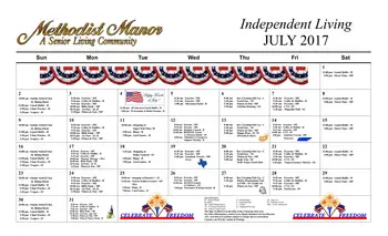 Activity Calendar of The Manor, Assisted Living, Nursing Home, Independent Living, CCRC, Florence, SC 2