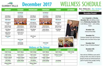 Activity Calendar of Summit Hills, Assisted Living, Nursing Home, Independent Living, CCRC, Spartanburg, SC 1