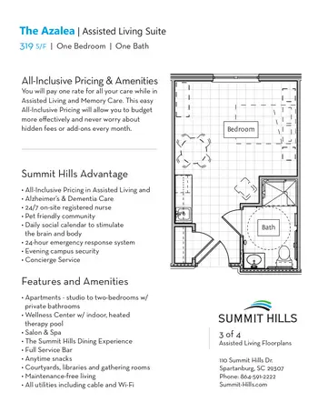 Floorplan of Summit Hills, Assisted Living, Nursing Home, Independent Living, CCRC, Spartanburg, SC 1