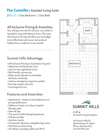 Floorplan of Summit Hills, Assisted Living, Nursing Home, Independent Living, CCRC, Spartanburg, SC 3