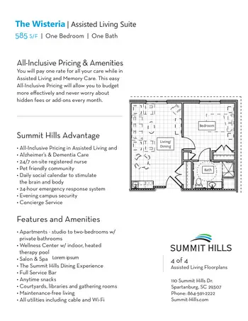 Floorplan of Summit Hills, Assisted Living, Nursing Home, Independent Living, CCRC, Spartanburg, SC 6