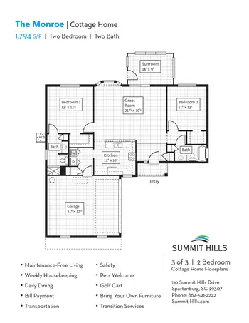Floorplan of Summit Hills, Assisted Living, Nursing Home, Independent Living, CCRC, Spartanburg, SC 18