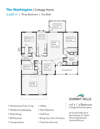 Floorplan of Summit Hills, Assisted Living, Nursing Home, Independent Living, CCRC, Spartanburg, SC 19