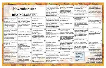 Activity Calendar of Bishop Gadsden, Assisted Living, Nursing Home, Independent Living, CCRC, Charleston, SC 2