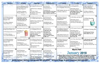 Activity Calendar of Bishop Gadsden, Assisted Living, Nursing Home, Independent Living, CCRC, Charleston, SC 6
