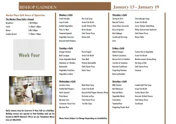 Dining menu of Bishop Gadsden, Assisted Living, Nursing Home, Independent Living, CCRC, Charleston, SC 6
