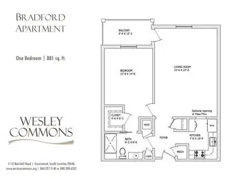 Floorplan of Wesley Commons, Assisted Living, Nursing Home, Independent Living, CCRC, Greenwood, SC 2