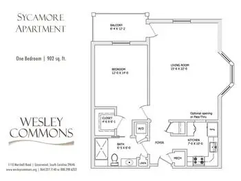 Floorplan of Wesley Commons, Assisted Living, Nursing Home, Independent Living, CCRC, Greenwood, SC 16