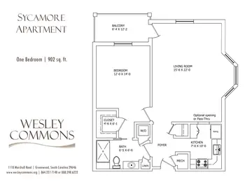 Floorplan of Wesley Commons, Assisted Living, Nursing Home, Independent Living, CCRC, Greenwood, SC 15
