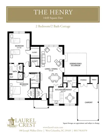 Floorplan of Laurel Crest, Assisted Living, Nursing Home, Independent Living, CCRC, West Columbia, SC 5