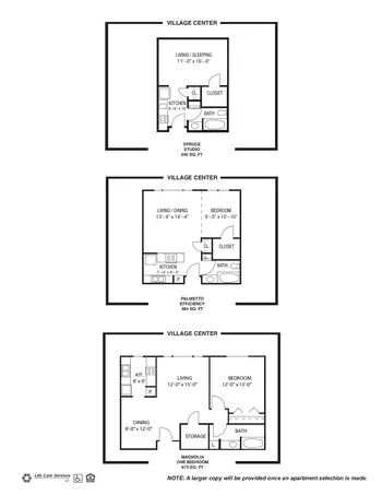 Floorplan of Rolling Green Village, Assisted Living, Nursing Home, Independent Living, CCRC, Greenville, SC 2