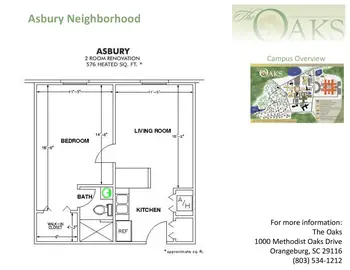 Floorplan of The Oaks, Assisted Living, Nursing Home, Independent Living, CCRC, Orangeburg, SC 2
