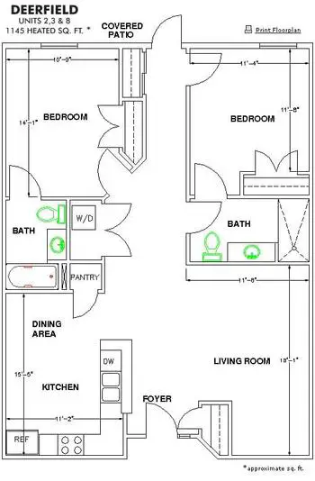 Floorplan of The Oaks, Assisted Living, Nursing Home, Independent Living, CCRC, Orangeburg, SC 5