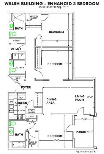 Floorplan of The Oaks, Assisted Living, Nursing Home, Independent Living, CCRC, Orangeburg, SC 12