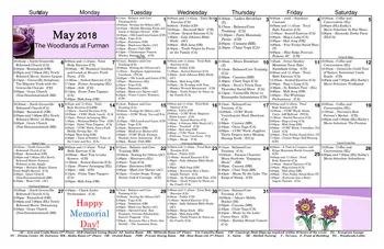 Activity Calendar of The Woodlands at Furman, Assisted Living, Nursing Home, Independent Living, CCRC, Greenville, SC 4