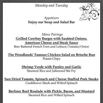 Dining menu of The Woodlands at Furman, Assisted Living, Nursing Home, Independent Living, CCRC, Greenville, SC 3