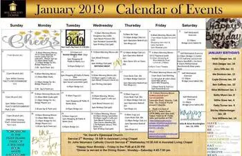 Activity Calendar of Wildewood Downs, Assisted Living, Nursing Home, Independent Living, CCRC, Columbia, SC 3