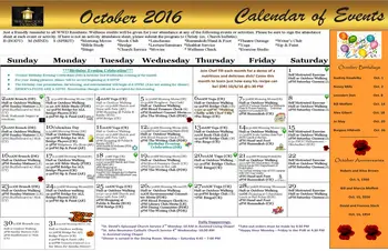 Activity Calendar of Wildewood Downs, Assisted Living, Nursing Home, Independent Living, CCRC, Columbia, SC 1