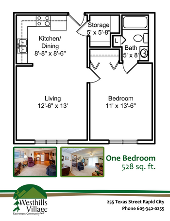 Floorplan of Westhills Village, Assisted Living, Nursing Home, Independent Living, CCRC, Rapid City, SD 2