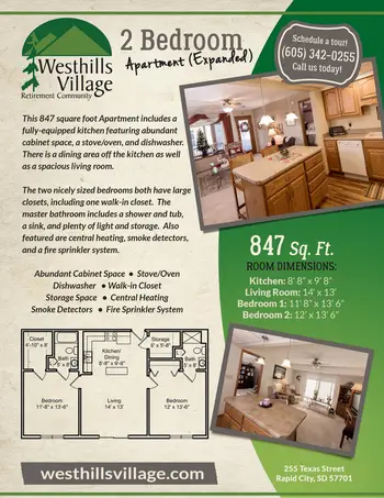 Floorplan of Westhills Village, Assisted Living, Nursing Home, Independent Living, CCRC, Rapid City, SD 9