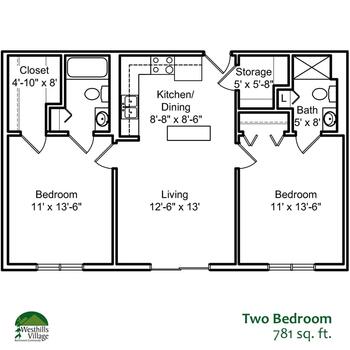 Floorplan of Westhills Village, Assisted Living, Nursing Home, Independent Living, CCRC, Rapid City, SD 4